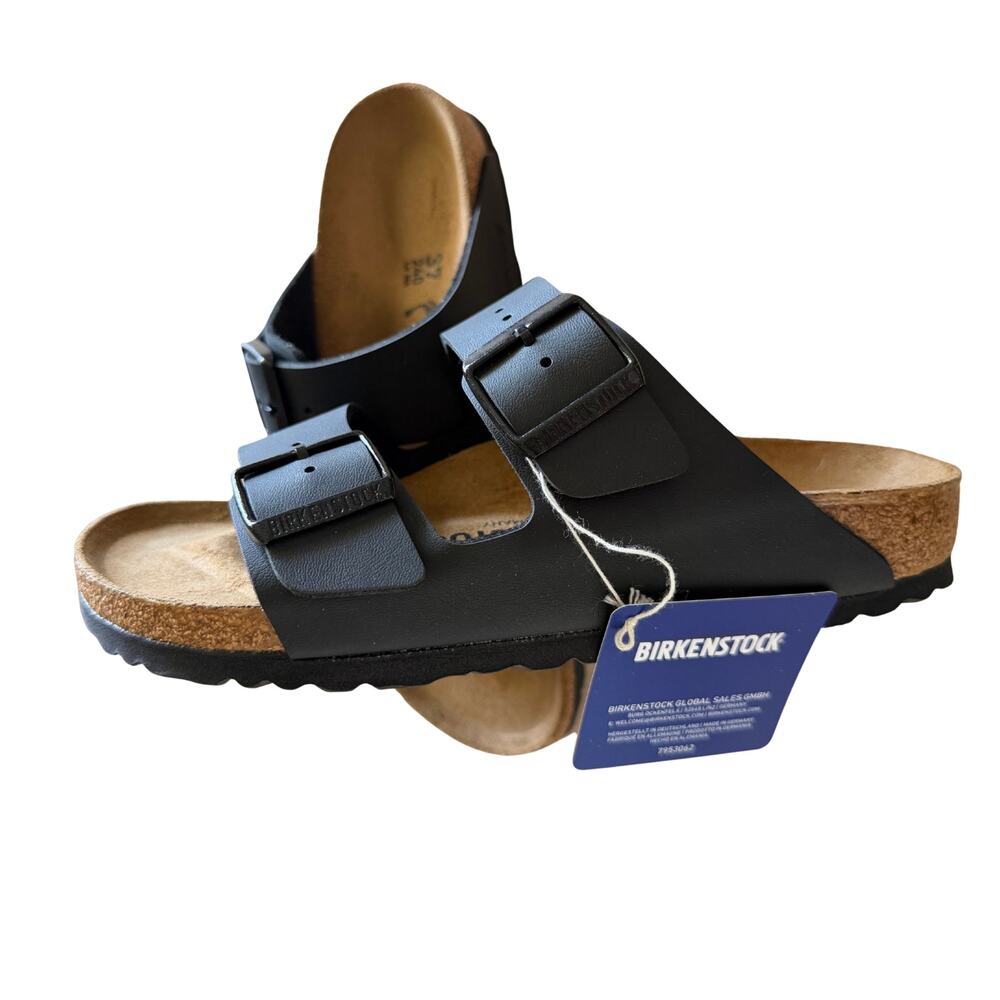 Birkenstock Arizona Birko-Flor Black Sandals Narrow Fit Size 37 EU New in Box